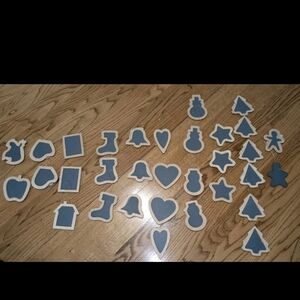 32 Slate Blackboard Christmas Ornaments Vtg 1998 NOS snowman Star Mittens Bell